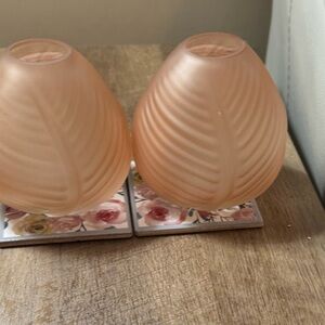 Elegant Frosted Glass Vases - Light Pink